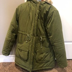 Maternity winter coat.